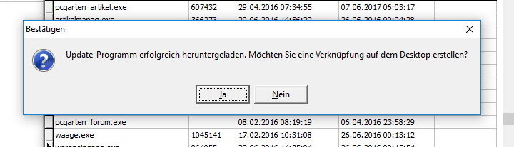 PCG Update – Verknüpfung erstellen