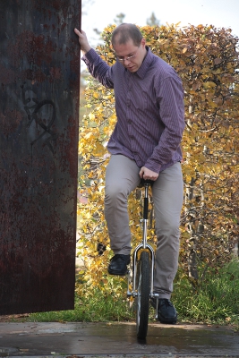 Sebastian auf dem Einrad